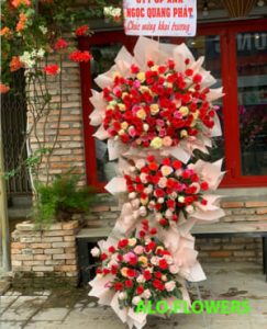 hoa khai trương để bàn
